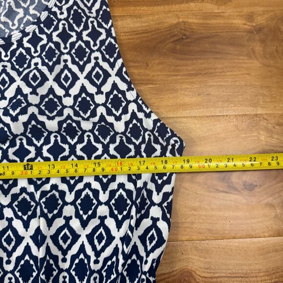 Banana Republic Blue & White Sleeveless Maxi CrissCross Back Dress Size XL READ - Picture 12 of 14